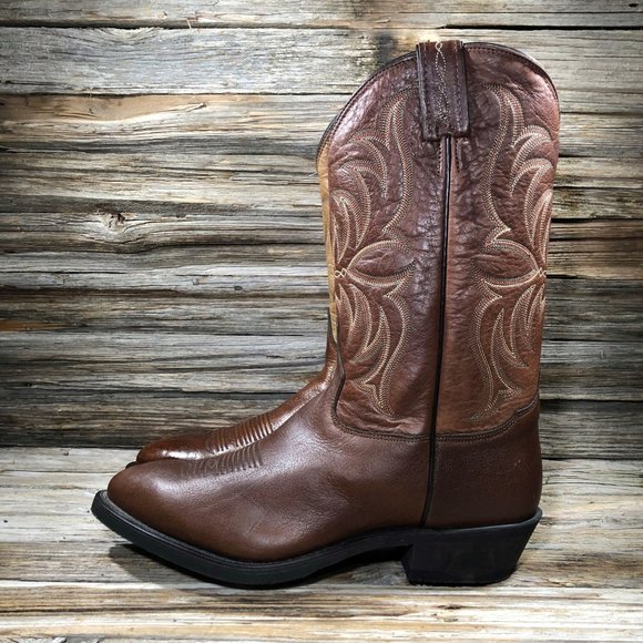 Tony Lama 7913 Brown Leather Western Cowboy Boots Men 10 EE Extra Wide - Picture 2 of 9